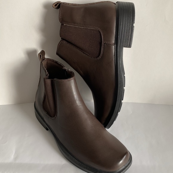 Soft Stags Haband Mens Brown Leather Ankle Boots Zip Lightweight Booties 8